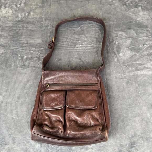 Fossil Women's Vintage Pebbled Brown Leather Shoulder Bag Style Y2K McBling - Picture 2 of 13